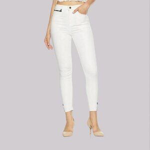 ZARA Vintage White Ankle Zip Denim Jeans